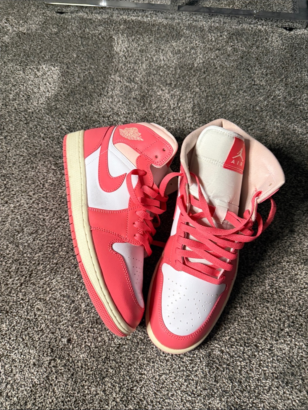 Nike Women's Air Jordan 1 Mid Pink & White Sneakers
